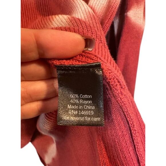 Simply Vera Red Tie Dye Boat Neck Long Cinched Sleeve Knit Sweater Women Sz S - Picture 7 of 7